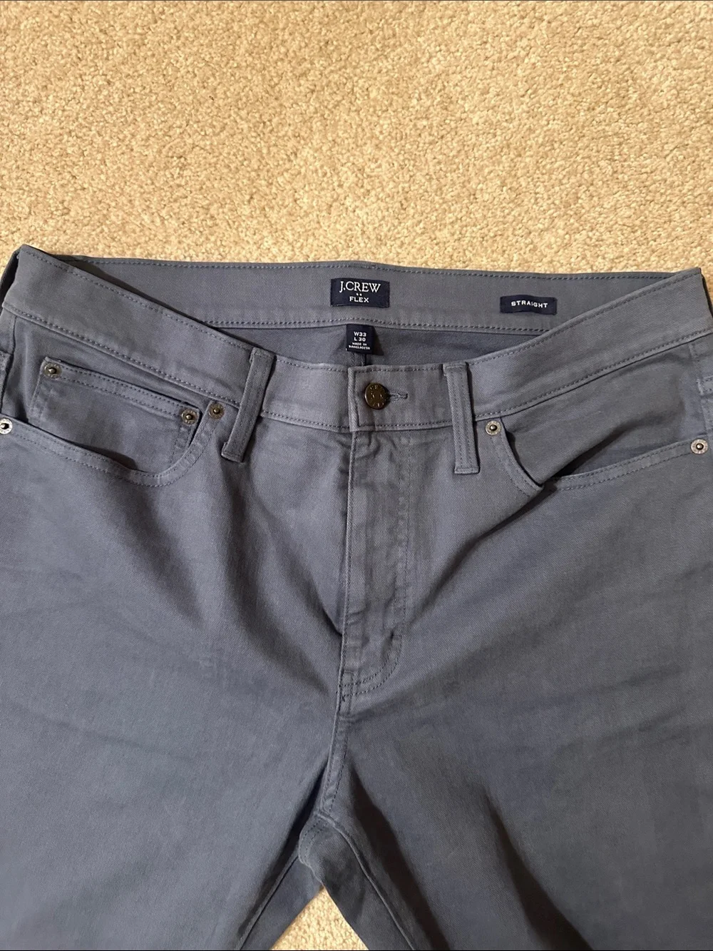 J Crew Flex straight Men's Slim pants  - Charcoal Gray w33L30